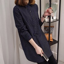 루나걸 여성용 와우 스트라이프 롱셔츠