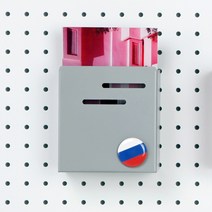 원터치 포켓 선반 타공판 소, 1개, 실버