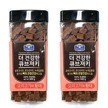 벨버드 더 건강한 큐브져키 강아지간식 600g, 오리고기 + 황태 혼합맛, 2개