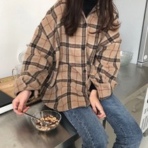 메이킹유 여성용 랄프 체크 남방 5557