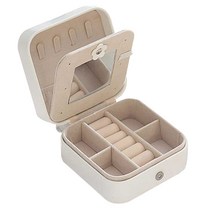 큐빅크라운 휴대용 정사각 악세서리 보관함 화이트, 1개