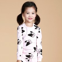 보누맘 아동용 윙크 불독 30수 후라이스 실내복 상하 세트