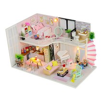 꼬미딜 DIY 미니어처하우스 중형 19 모던하우스 핑크 + 제작도구, 혼합색상