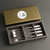 인스푼 엔젤하트 롱앤롱 장례답례품A 세트, 6개, 롱티스푼 2p + 롱포크 2p