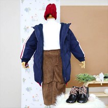 일라엘 아동용 테잎장식 롱패딩점퍼