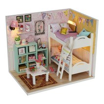 꼬미딜 소녀 이층침대 소형 미니어처하우스 DIY 키트   제작도구, 혼합색상