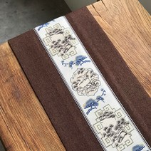 알럽홈 린넨 전통자수패턴 테이블러너, 브라운, 30 x 210 cm