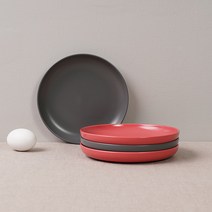 보울보울 볼볼 홈파티 디저트 플레이트 세트 18cm, 1세트, 식기 차콜그레이 2p + 로제핑크 2p