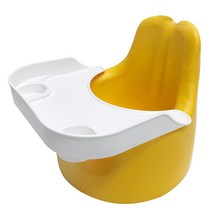 버드시아 쿠션 아기 점보의자 + 식판 세트, 예쁜노랑