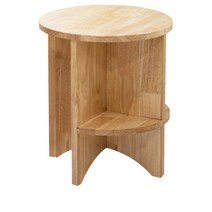 꾸미까 원목 협탁 사이드 테이블 + 논슬립 스펀지 4p, 내추럴