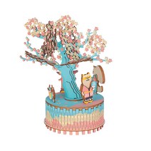 우더블 DIY 오르골 3D퍼즐 벚꽃나무아래 MUB09, 혼합색상