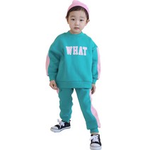 아동용 기모 왓 맨투맨 상하의 세트