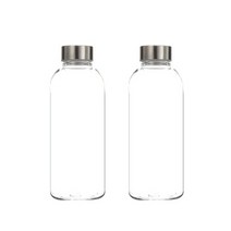 보틀트리 모던 무지 트라이탄 위드보틀 일반뚜껑 2p, 실버, 600ml