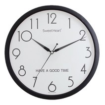 스위트하트 무소음 심플모닝 벽시계 300, 블랙