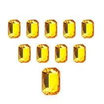 스와로브스키 에메랄드컷 플랫백 네일 스톤 5.5 x 8 mm 2602, 썬플라워, 10개
