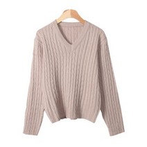 여성용 소피앤 꽈배기 브이넥 니트 NT2688K0C