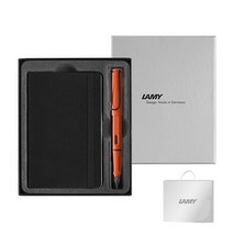 LAMY 사파리 만년필 + 노트 기프트세트, F, 테라레드