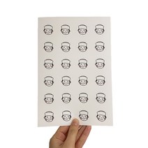 룩아트 꾸니니 곰신 큰원형 스티커 해군 24p, 흰색무광코팅, 1개