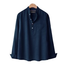 르젠옴므 남성용 헨리넥 직조 슬라브패턴 셔츠 LNSH1328ME