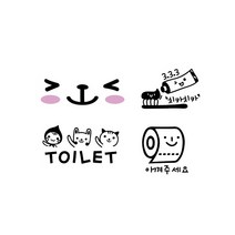 욕실 인테리어 데코 스티커 시트지 세트 NO2, 블랙