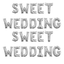 SWEET WEDDING 결혼기념일 이벤트 파티 풍선, 실버, 2개