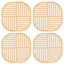 푸코 스쿼드 실리콘 컵받침 4p, 옐로우