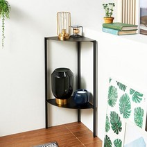 플러스 삼각 2단 코너 선반, 블랙