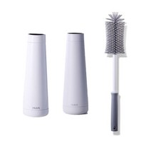 필레우스 살균 텀블러 인솔로 A 2p + 세척솔 세트, GLACIER WHITE, COTTON GREY, 480ml