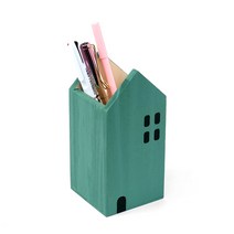 작은집 원목 펜꽂이 16.5cm, 터키블루, 1개