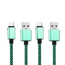 코쿼드 C타입 고속충전 숏케이블 보조배터리용 짧은 USB 스네이크 일반 2p, 20cm, 민트