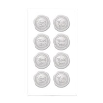 무광 씰링왁스 땡큐 스티커, 실버(M-17), 300개