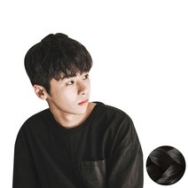 가발나라 남성 투블럭 스핀스 왈로 펌 부분가발, 내츄럴블랙, 1개
