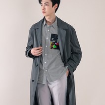 리버클래시 건플랩 레이어드 디테일 오버핏 트렌치 코트 LHS20606