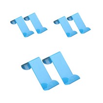 문에 거는 옷걸이 후크 싱글 2p 세트, 블루, 3세트