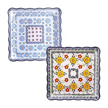 프라카 정사각접시대 플라워팬지 + 블루데이지 세트, 혼합색상