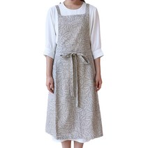 팜데코 보테닉 린넨 원피스 앞치마, 네이비 코디, 1개