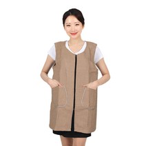 레뷰가운 울 체크 조끼 앞치마 L AE333, 브라운, 1개