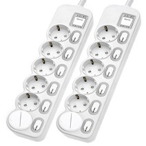 에코파워탭 국산 LED 개별 멀티탭 6구 EPM-L306 안전커버, 2.5m, 2세트