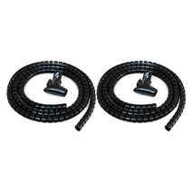 생활살림 스네이크 케이블 정리 커버 22mm x 1m 블랙, 2개