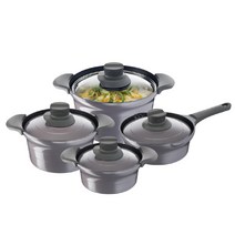 테팔 고메 인덕션 티타늄코팅 냄비세트 4개, 국냄비 24cm + 찌개냄비 20cm + 라면냄비 20cm + 뚝배기 18cm