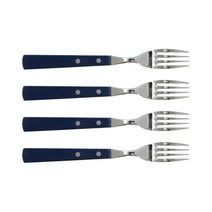 코지테이블 캐주얼 핸들 디저트 포크, 네이비, 4개