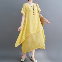아뗄릭 컬러가 예쁜 레이어드 반팔 롱 원피스 00040
