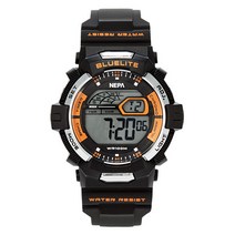 네파 방수 알람 스탑워치 학생 군인 레져 스포츠 전자시계 N347_BKOR, 블랙오렌지