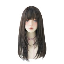 긴머리 웨이브 통가발 HB_04_03, 브라운, 1개