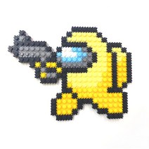 디폼블럭 게임 캐릭터 만들기 세트, 14-13 총 든 임포스터 노랑