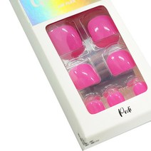 젤리팁 말랑 페디팁 24p + 미니 파일 + 우드스틱, 핑크 네온, 1개