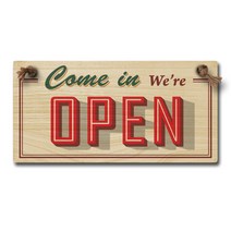 레트로 양면 우드 안내판 WOC-011, 1개, OPEN/CLOSED