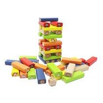 Leo&Friends 원목 동물원 블록 젠가, 혼합색상