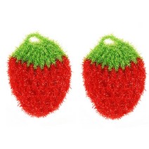 라이프핏 딸기 수세미 손뜨게 빨강색, 2개, 1개입