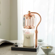 캔들백화점 높낮이 조절 럭셔리 엘사 캔들 워머 + 퓨어 앤 아로마 소이 디자인 캔들 화이트쟈스민 앤 민트 300ml 세트, 로즈골드(워머)